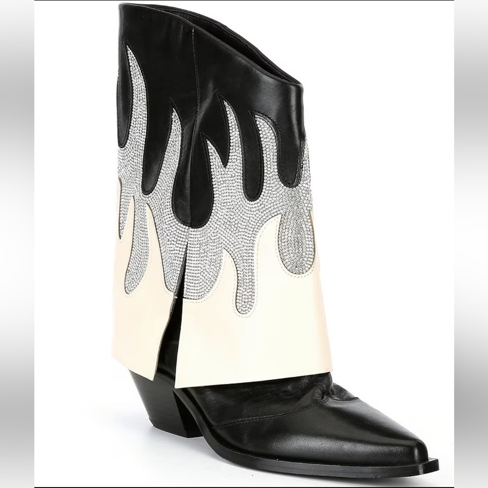 Gianni Bini ConleyTwo Western Rhinestone Flame Foldover Boots
